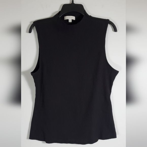 Sweaters - Eri + Ali Black Ribbed Sleeveless Mockneck Sweater Size XL